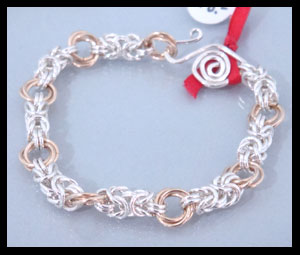 SS/GF Byzantine Rose Bracelet